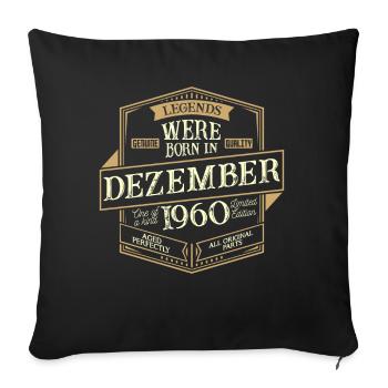 Décembre 1960 Anniversaire Homme - Housse de coussin décorative 45 x 45 cm - noir - Devant