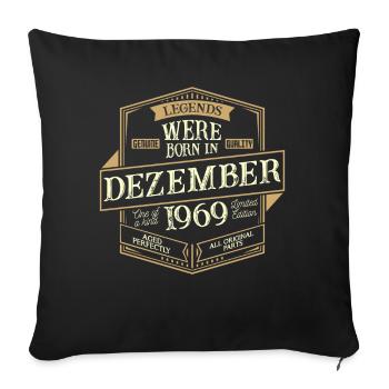 Décembre 1969 Anniversaire Homme - Housse de coussin décorative 45 x 45 cm - noir - Devant