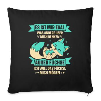 außer füchse ich will das füchse mich mögen - Sofakissenbezug 45 x 45 cm - Schwarz - Vorne