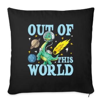 OUT OF THIS WORLD Brachiosaurus Dinosaurier - Sofakissenbezug 45 x 45 cm - Schwarz - Vorne