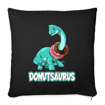 Donutsaurus Dinosaurier Brachiosaurus - Sofakissenbezug 45 x 45 cm - Schwarz - Vorne