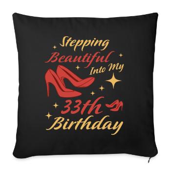 33ème cadeau d’anniversaire 33 ans Idée cadeau amusante - Housse de coussin décorative 45 x 45 cm - noir - Devant