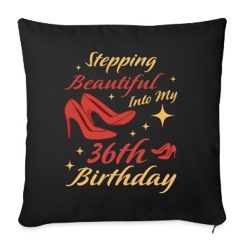Cadeau de 36e anniversaire 36 ans Idée cadeau amusante - Housse de coussin décorative 45 x 45 cm - noir - Devant