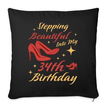 34th Birthday Gift 34 Years Fun Gift Idea - Sofa pillowcase 17,3'' x 17,3'' (45 x 45 cm) - black - Front