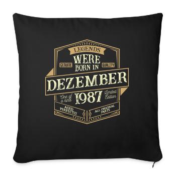 Décembre 1987 Anniversaire Homme - Housse de coussin décorative 45 x 45 cm - noir - Devant