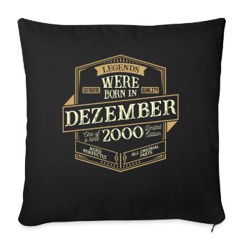 December 2000 Birthday Man - Sofa pillowcase 17,3'' x 17,3'' (45 x 45 cm) - black - Front
