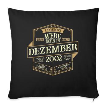 Décembre 2002 Anniversaire Homme - Housse de coussin décorative 45 x 45 cm - noir - Devant