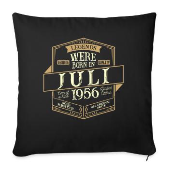 Juillet 1956 Anniversaire homme - Housse de coussin décorative 45 x 45 cm - noir - Devant