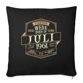 Juillet 1961 Anniversaire Homme - Housse de coussin décorative 45 x 45 cm - noir - Devant