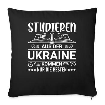 Studieren kann jeder Ukraine ukrainer - Sofakissenbezug 45 x 45 cm - Schwarz - Vorne