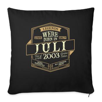 Juillet 2003 Anniversaire Homme - Housse de coussin décorative 45 x 45 cm - noir - Devant