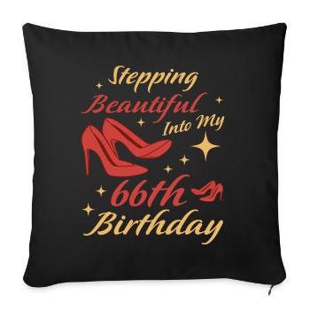 66e anniversaire Cadeau 66 ans Idée cadeau amusante - Housse de coussin décorative 45 x 45 cm - noir - Devant