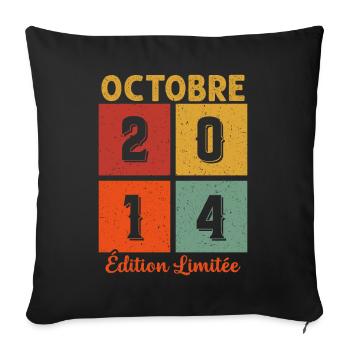 Octobre 2014 Vintage - Housse de coussin décorative 45 x 45 cm - noir - Devant