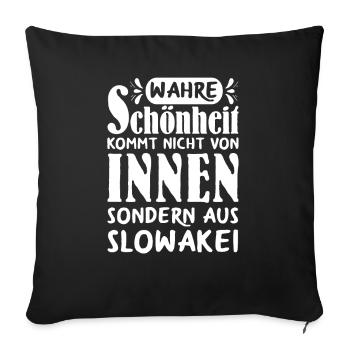 Wahre Schönheit Frau Slowakei - Sofakissenbezug 45 x 45 cm - Schwarz - Vorne