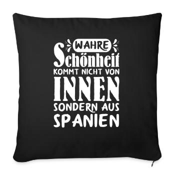Wahre Schönheit Frau Spanien - Sofakissenbezug 45 x 45 cm - Schwarz - Vorne