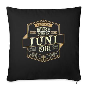 Juin 1981 Anniversaire Homme - Housse de coussin décorative 45 x 45 cm - noir - Devant