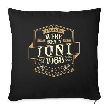Juin 1988 Anniversaire Homme - Housse de coussin décorative 45 x 45 cm - noir - Devant