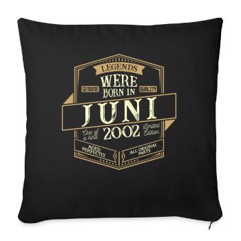 Juin 2002 Anniversaire Homme - Housse de coussin décorative 45 x 45 cm - noir - Devant