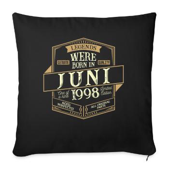 Juin 1998 Anniversaire Homme - Housse de coussin décorative 45 x 45 cm - noir - Devant