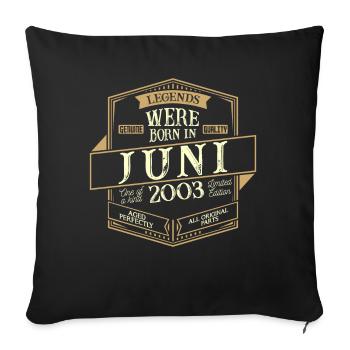 Juin 2003 Anniversaire Homme - Housse de coussin décorative 45 x 45 cm - noir - Devant