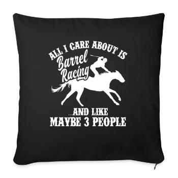 Fun Horse Racing Horse Racing Gift Idea - Sofa pillowcase 17,3'' x 17,3'' (45 x 45 cm) - black - Front