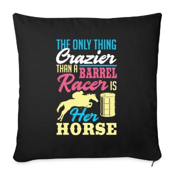 Fun Horse Racing Horse Racing Gift Idea - Sofa pillowcase 17,3'' x 17,3'' (45 x 45 cm) - black - Front