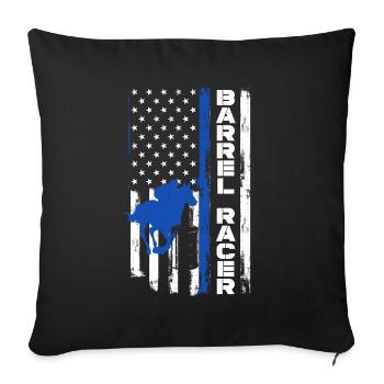 Fun Horse Racing Horse Racing Gift Idea - Sofa pillowcase 17,3'' x 17,3'' (45 x 45 cm) - black - Front