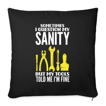 Funny Woodworker Carpenter Carpenter Carpenter - Sofa pillowcase 17,3'' x 17,3'' (45 x 45 cm) - black - Front