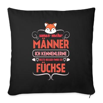 desto besser finde ich füchse - Sofakissenbezug 45 x 45 cm - Schwarz - Vorne