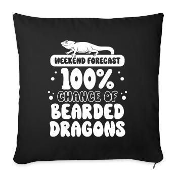 Weekend forecast chance of Bearded Dragons - Sofakissenbezug 45 x 45 cm - Schwarz - Vorne
