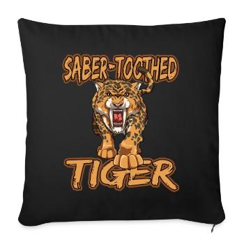 Säbelzahntiger Geschenke Raubkatze Steinzeit für - Sofakissenbezug 45 x 45 cm - Schwarz - Vorne