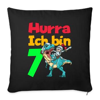 Brachiosaurus Dinosaurier Astronaut Dino Langhals - Sofakissenbezug 45 x 45 cm - Schwarz - Vorne