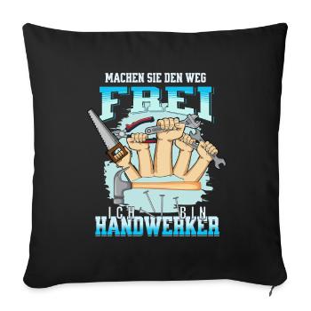 Handwerker Hausmeister haben es eilig - Sofakissenbezug 45 x 45 cm - Schwarz - Vorne