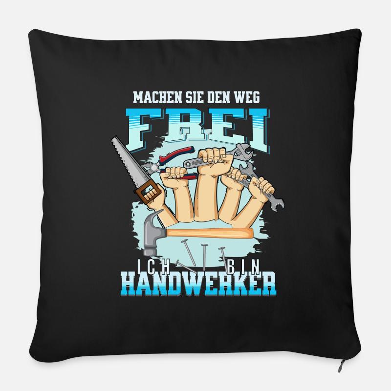 Handwerker Hausmeister haben es eilig - Sofakissenbezug 45 x 45 cm - Schwarz