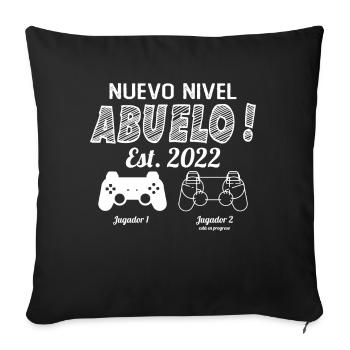 Annonce Grossesse Encore Papy 2022 Cadeau - Housse de coussin décorative 45 x 45 cm - noir - Devant