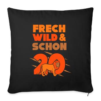 Geschenk 20 Jahre Geburtstag Mann Löwe - Sofakissenbezug 45 x 45 cm - Schwarz - Vorne