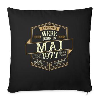 Mai 1977 Geburtstag Mann - Sofakissenbezug 45 x 45 cm - Schwarz - Vorne