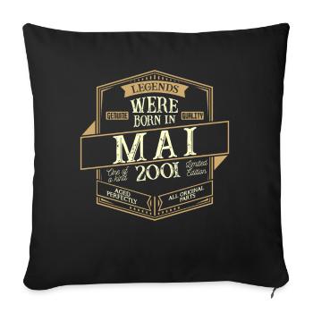 Mai 2001 Anniversaire Homme - Housse de coussin décorative 45 x 45 cm - noir - Devant