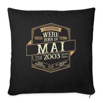 Mai 2003 Anniversaire Homme - Housse de coussin décorative 45 x 45 cm - noir - Devant