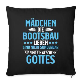 Bootsbauer Bootsbau Schiffbauer Schiffbau Boote - Sofakissenbezug 45 x 45 cm - Schwarz - Vorne