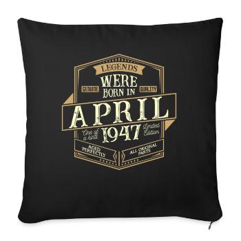 Avril 1947 Anniversaire Homme - Housse de coussin décorative 45 x 45 cm - noir - Devant