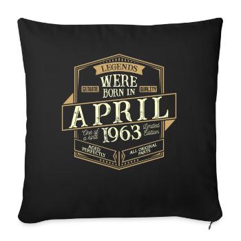 Avril 1963 Anniversaire Homme - Housse de coussin décorative 45 x 45 cm - noir - Devant