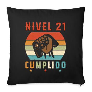 Niveau 21 Complet - Housse de coussin décorative 45 x 45 cm - noir - Devant