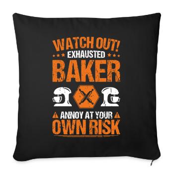 Baker Baking Baker Bakery Baking - Sofa pillowcase 17,3'' x 17,3'' (45 x 45 cm) - black - Front