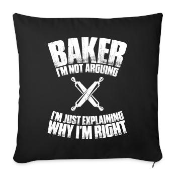 Baker Baking Baker Bakery Baking - Sofa pillowcase 17,3'' x 17,3'' (45 x 45 cm) - black - Front