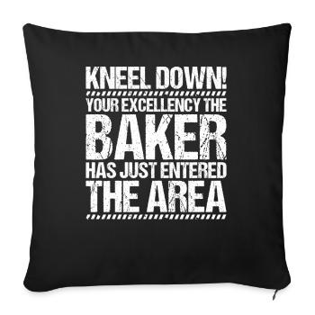 Baker Baking Baker Bakery Baking - Sofa pillowcase 17,3'' x 17,3'' (45 x 45 cm) - black - Front