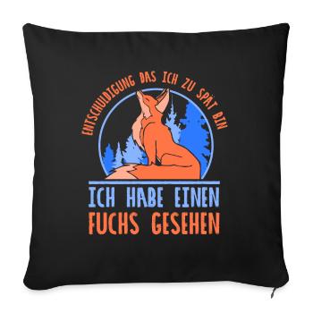 ich habe ein fuchs gesehen - Sofakissenbezug 45 x 45 cm - Schwarz - Vorne