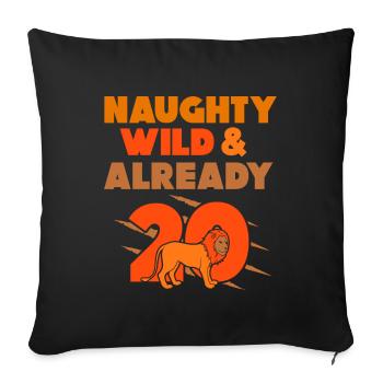 Geschenk 20 Jahre Geburtstag Mann Löwe - Sofakissenbezug 45 x 45 cm - Schwarz - Vorne