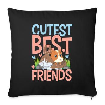 Cutest Best Friends für einen Haustierbesitzer - Sofakissenbezug 45 x 45 cm - Schwarz - Vorne