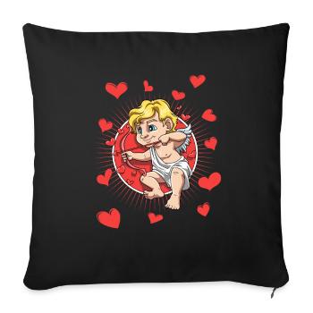Liebesengel Zeichen der Liebe Romantik Geschenk - Sofakissenbezug 45 x 45 cm - Schwarz - Vorne